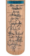 1993/94 AUSTRALIA V SOUTH AFRICA: Full-size "County" cricket bat, with twelve original signatures to the blade including those of Allan Border, Mark Waugh, David Boon, Shane Warne, and Glenn McGrath; length 85cm. - 2