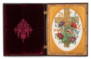 GEORGE WASHINGTON CROSSING THE DELAWARE impressive antique American union case housing a beautiful floral lithographed memorial card, 19th century, 23.5 x 18.5cm overall when closed. - 2