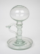 A rare Georgian lacer makers glass oil lamp, 18th/19th century, ​​​​​​​15cm high. - 2