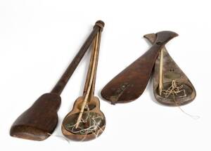 Chinese pocket gold scales; wood, brass & bone, c1860s. PROVENANCE Private Collection Ballarat 31cm & 46cm
