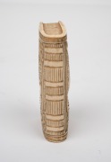 An antique carved ivory snuff box in book form with male and female portraits, 18th/19th century, ​​​​​​​7.5cm high. - 2