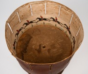 ZOETROPE rare antique pre-film animation device on original oak stand with a handsome selection of seventeen double sided lithograph animation strips, 19th century. Note: In working order. 38cm high, 30cm diameter. - 7