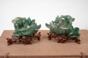 Three Chinese carved jade ornaments, 20th century, the lidded pot 16cm high overall. - 4