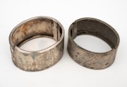Two antique silver bangles, 19th century, ​​​​​​​93 grams total.