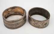 Two antique silver bangles, 19th century, ​​​​​​​93 grams total. - 2