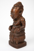 YOMBE protective statue, carved wood, Congo region, 20th century, 26cm high. - 3