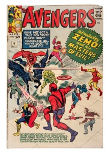THE AVENGERS - SILVER AGE: Group comprising original 1964 issues #5-9/11, 1965 issues #12-19/21-23, 1966 issues #24/26-29/32-35, 1967 #36, plus 1989 West Coast Avengers #45; noted Masters of Evil, Kang the Conqueror, Wonder Man, and Collector key issues; 