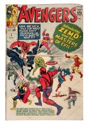 THE AVENGERS - SILVER AGE: Group comprising original 1964 issues #5-9/11, 1965 issues #12-19/21-23, 1966 issues #24/26-29/32-35, 1967 #36, plus 1989 West Coast Avengers #45; noted Masters of Evil, Kang the Conqueror, Wonder Man, and Collector key issues; 