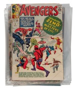 THE AVENGERS - SILVER AGE: Group comprising original 1964 issues #5-9/11, 1965 issues #12-19/21-23, 1966 issues #24/26-29/32-35, 1967 #36, plus 1989 West Coast Avengers #45; noted Masters of Evil, Kang the Conqueror, Wonder Man, and Collector key issues; - 2