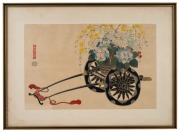 KIN-U TAKESHITA (active in the 1st half of the 20th century), Flower Cart In Summer, woodblock, signed in plate in the left centre, ​​​​​​​25 x 38cm, 37 x 50cm overall.