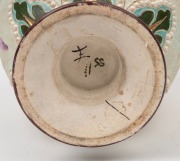 DOULTON LAMBETH pottery vase with hand-painted fuchsias and pearl beaded decoration, impressed factory mark to base with artist's monogram, ​​​​​​​22.5cm high. - 3