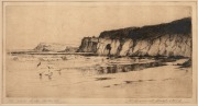 Two framed antique English dry-point etchings, the larger 35 x 47cm overall. - 2