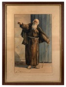 C. HOEVING, (portrait of a friar), watercolour, signed lower left "C. Hoeving, Rome, 23.04.88", ​​​​​​​54 x 34cm, 77 x 57cm overall.
