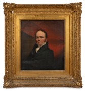 ARTIST UNKNOWN, I.) Portrait James Smith Esq. (1789-1850), II.) Portrait of Agnes Smith, oil on canvas, bearing pencil inscriptions verso, 20 x 17cm, 32 x 30cm each overall. - 2