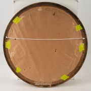 ARTIST UNKNOWN, (portrait of James Smith Esq. with his famed reaping machine) watercolour, bearing pencil inscriptions verso, 18.5cm diameter, 40cm diameter overall. - 3