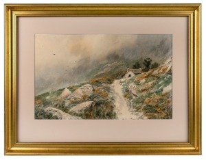 ERNEST P. BUCKNALL (1861-1935), (cottage in mountain landscape), watercolour, signed lower right "E. P. Bucknall", 32 x 51cm, 56 x 73cm overall.