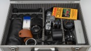 MINOLTA SRT SUPER 35mm camera with assorted lenses and accessories, housed in a cargo style case, the case 46cm wide. - 4