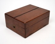 An antique mahogany bank clerk's deposit box with original gilt lettering and attractive double hinge mechanism, 19th/20th century, 12cm high, 27cm wide, 21cm deep. - 2