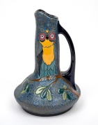 AMPHORA Czechoslovakian porcelain vase with owl decoration, circa 1930s, oval factory mark to base, 27cm high.