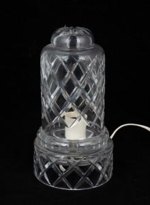 A vintage crystal table lamp and shade, mid 20th century, ​​​​​​​23cm high.