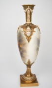 ROYAL WORCESTER impressive antique English porcelain mantle vase, adorned with hand-painted scene of highland cattle, signed JOHN STINTON, puce factory mark to base, an imposing 57cm high. - 4