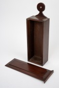 A Georgian mahogany wall mount candle box with sliding lid, late 18th century, 39.5cm high. - 2