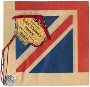 Basil Watson's Biplane souvenir Shell advertising paper parachute for Tasmania 1917. Mint condition