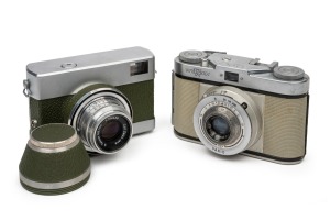 VARIOUS MANUFACTURERS: Two cameras comprising of a c. 1950s Wirgin Edixa, and a 1955-type Carl Zeiss VEB Werra with Tessar 50mm f2.8 lens and matching hood.