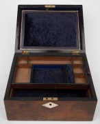 Two antique English writing boxes in walnut and oak, 19th century, both 30cm wide. - 2