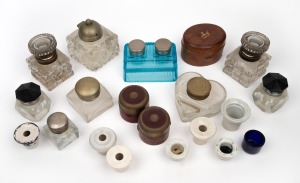 INKWELLS and ink pots, 19th/20th century, (20 items).
