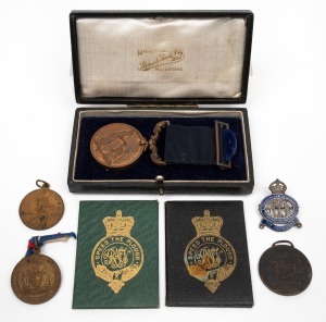 ANTIQUE & VINTAGE MEDALS including a 1926 Royal Humane Society medal awarded to W. E. Wright and two Royal Agricultural Life Members' Tickets, (7 items).
