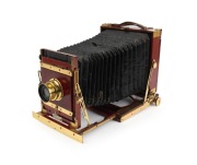 View camera, c. 1900s, plate dimensions 16 x 11.5cm, Beck Symmetrical lens and Taylor, Taylor & Hobson spirit level attachment. - 2