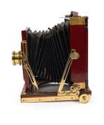 View camera, c. 1900s, plate dimensions 16 x 11.5cm, Beck Symmetrical lens and Taylor, Taylor & Hobson spirit level attachment. - 4