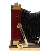 View camera, c. 1900s, plate dimensions 16 x 11.5cm, Beck Symmetrical lens and Taylor, Taylor & Hobson spirit level attachment. - 6