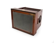 J.F. SHEW & CO.: "Eclipse" view camera, unusual gate-struts design, late-19th century, plate dimensions 16.5 x 12cm, uninscribed brass lens with ingenious aperture mechanism. - 3