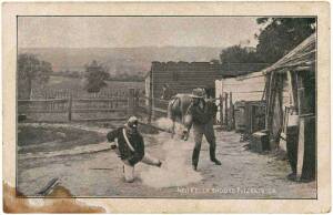 c1906 Arras Press "Ned Kelly Series - Ned Kelly Shoots Fitzpatrick". Fair/G (water stain lower left).