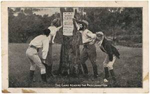 c1906 Arras Press "Ned Kelly Series - The Gang reading the Proclamation". Fair/G (minor faults).