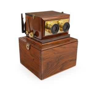 R. & J. BECK: Mahogany tabletop Achromatic Stereoscope [#2646], c. 1870s.