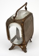 An antique sterling silver ladies cased pocket watch, housed in an original antique glass and gilt metal silk lined box, 19th century, 11cm high overall. - 2