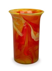 DAVIDSON orange cloud daffodil vase, pattern No. 712, early to mid 20th century, 20cm high.