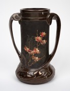 BRETBY English Arts & Crafts pottery vase with bird and blossom decoration, 19th/20th century, factory mark to base, 26cm high. - 2