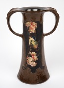 BRETBY English Arts & Crafts pottery vase with bird and blossom decoration, 19th/20th century, factory mark to base, 29cm high.