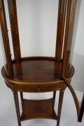 An attractive antique French mahogany display cabinet of oval form, with shelf base and adorned with ormolu mounts, circa 1880, 153cm high, 71cm wide, 42cm deep. - 3