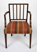 A Georgian mahogany Hepplewhite design armchair with elbow supports and reeded back rests, circa 1770, 86cm high, 55cm across the arms. - 2