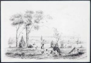 ELIZER LEVI MONTEFIORE (1820-1894)Melbourne From The Falls 1837Etching, monogram in image lower left18 x 13cm 