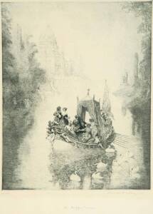 NORMAN LINDSAY"The Happy Barge"Print, pencil title lower margin26 x 32cm&nbsp;