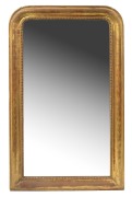 An antique gilt framed pier mirror, 19th century, 143 x 88cm overall.