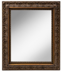 An antique English gilt framed mirror with acanthus decoration, 19th century, 125 x 103cm overall.