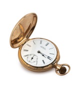 WALTHAM 10ct gold cased full hunter lady's pocket watch with crown wind movement, 19th/20th century, 5.5cm high including bow, 51 grams total including movement.
