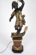 An antique Italian Blackamoor figure torchiere, 19th century. Note: 20th century conversion to electricity (most likely carried out in the 1950s). 164cm high overall. - 3